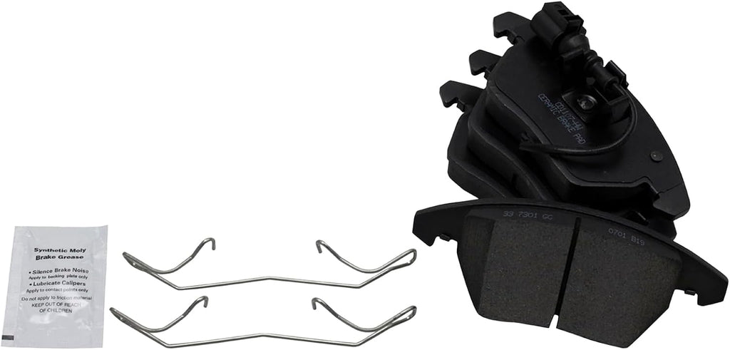 TRQ Front and Rear Ceramic Brake Pad and Rotor Set Compatible with 06-07 Audi A3 06-07 Quattro 06-10 VW GTI 09-10 CC Sport 06-07 Passat 2.0T with 312mm Diameter Front Rotors