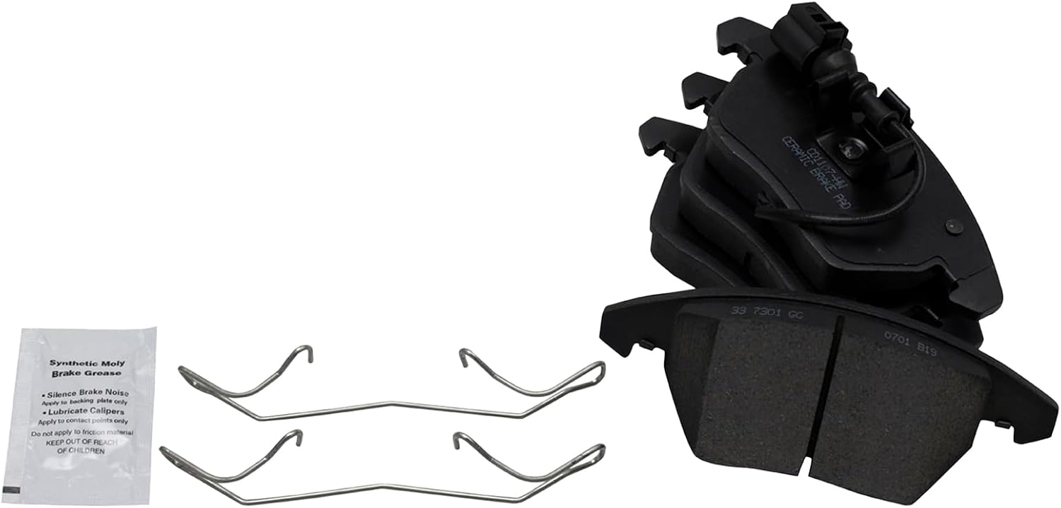 TRQ Front and Rear Ceramic Brake Pad and Rotor Set Compatible with 06-07 Audi A3 06-07 Quattro 06-10 VW GTI 09-10 CC Sport 06-07 Passat 2.0T with 312mm Diameter Front Rotors