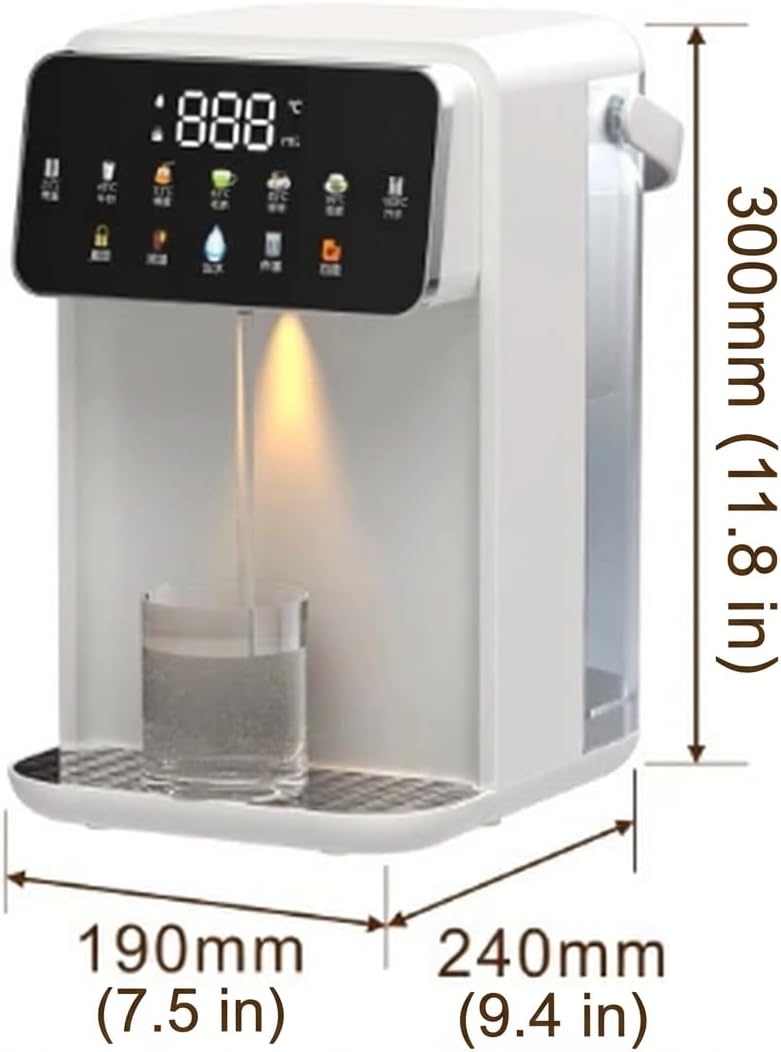 Instant Hot Water Dispenser Countertop with Color Display & Night Light, 3.5L Electric Water Boiler, Adjustable Temp & Volume, Removable Tank with Handle, Child Lock for Home &,0.92Gal/3.5L,Black