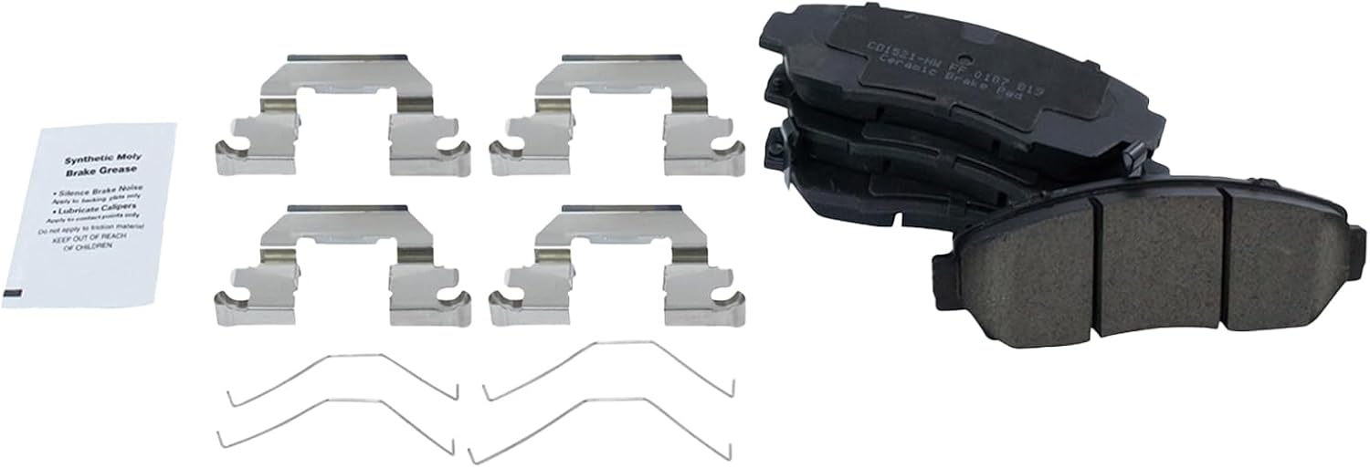 TRQ Front Brake Pad and Rotor Set Ceramic Vented Rotors Compatible with 2019 Acura RDX