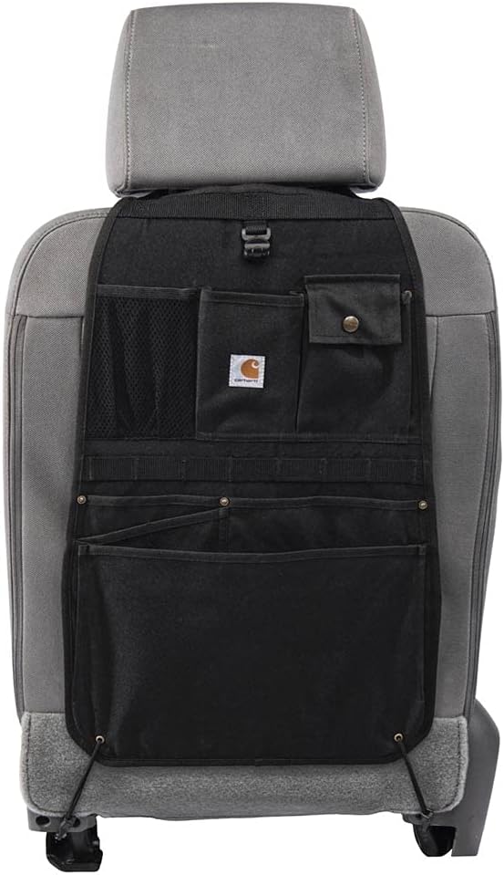 Carhartt Universal Nylon Duck Automotive Seat Back Organizer,Organization for Work and Kids,Black,(Pack of 8)