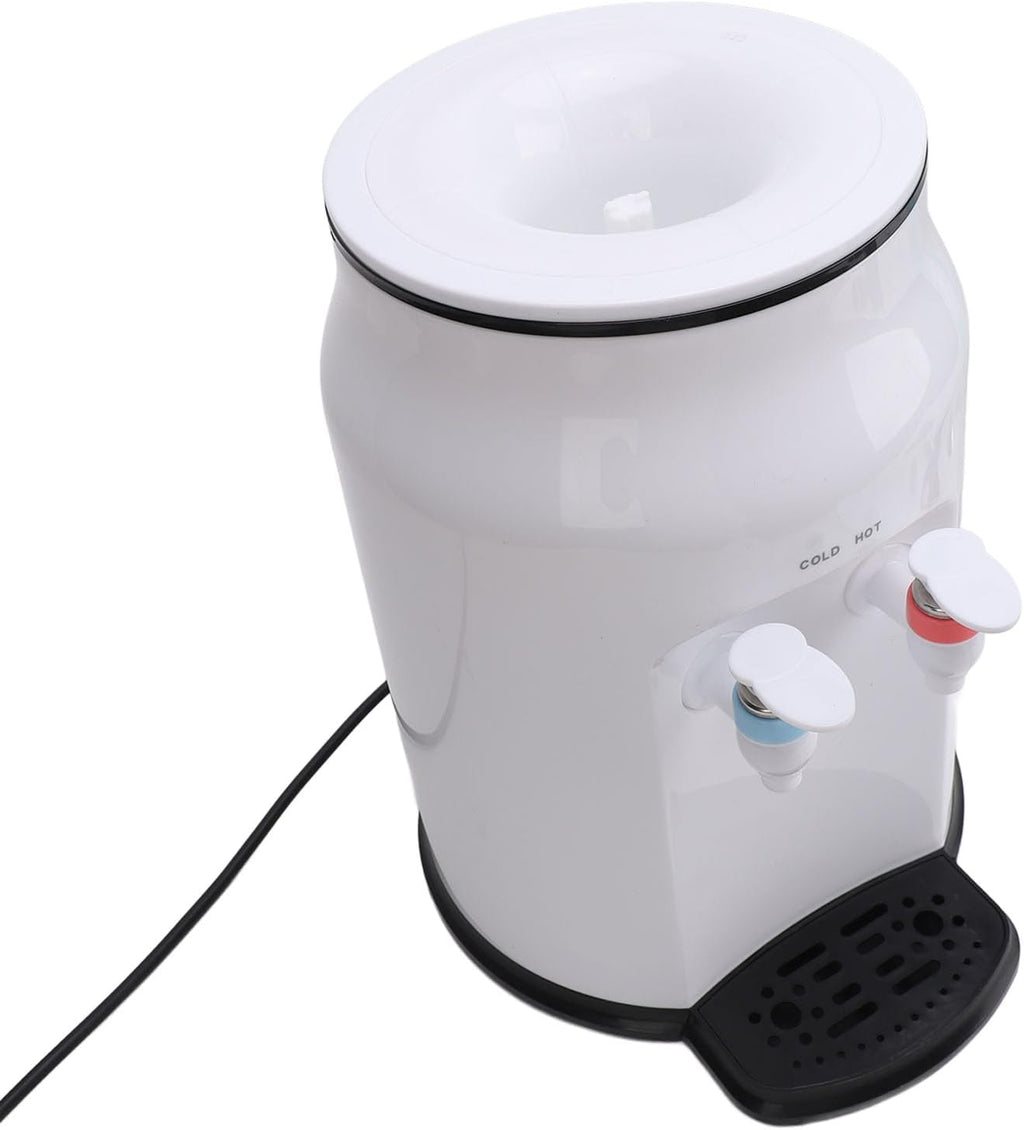 Top Loading Hot Cold Water Dispenser for Home Office White, 304 Stainless Steel Desktop Water Cooler Dispenser for Dormitory Bedroom