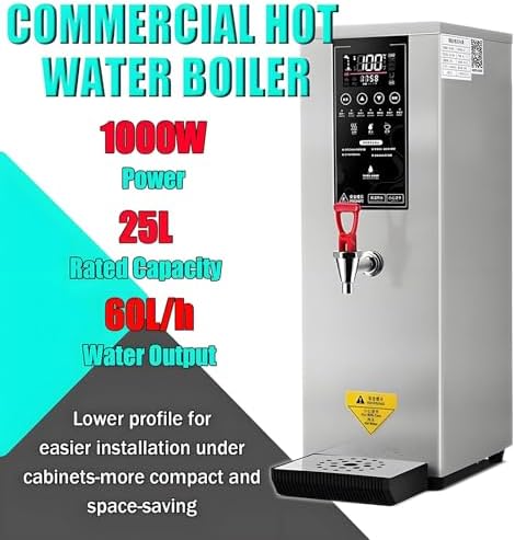 8L Commercial Electric Hot Water Dispenser - Stainless Steel Countertop Boiler for Restaurant, Hotel & Office - Large Capacity Water Pot, Black Hot Water Machine