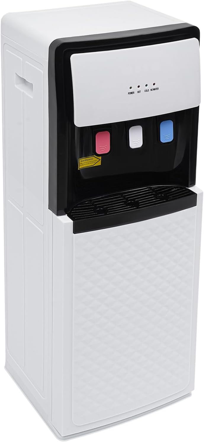 Bottom Loading Water Cooler Dispenser, Hot & Cold Water Cooler Countertop Electric Hot and Cold Water Dispenser with 3 Temperature Settings for Home, Office, Commercial (White)