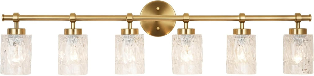 ALICE HOUSE Modern 6-Light Bathroom Vanity Light, 41' Brushed Brass Finish Wall Lighting Fixture Over Mirror for Bathroom, Powder Room, Makeup AL5095-W6