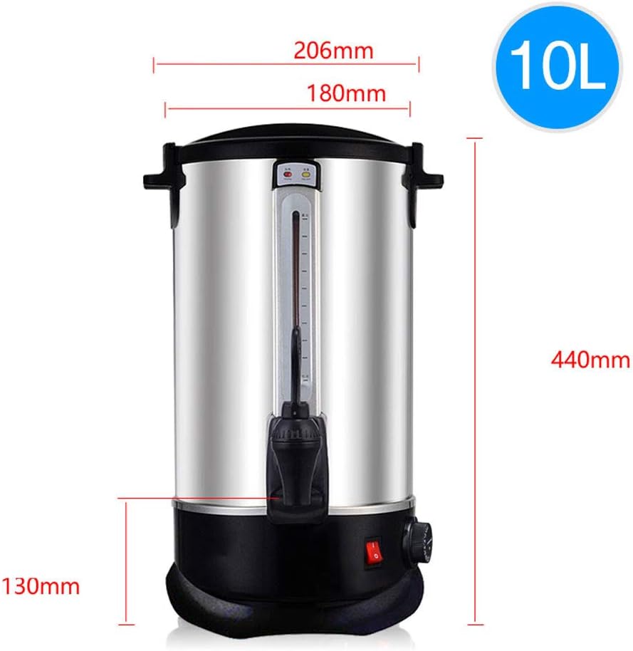 Drink Dispenser Commercial Electric Hot Water Boiler and Warmer Insulated Barrel Double Walled Beverage Dispenser with Spigot for Hot Water Milk Tea Coffee Juice, Home Party Use