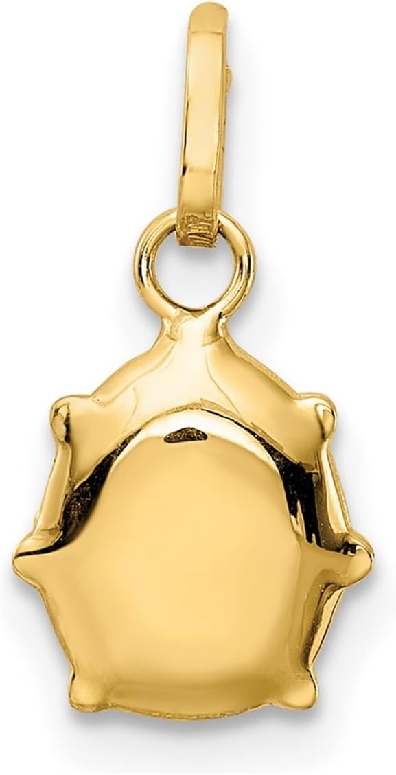 JewelryWeb 14k Yellow Gold Polished Enameled Ladybug Charm 10x6mm Pendant Necklace for Women