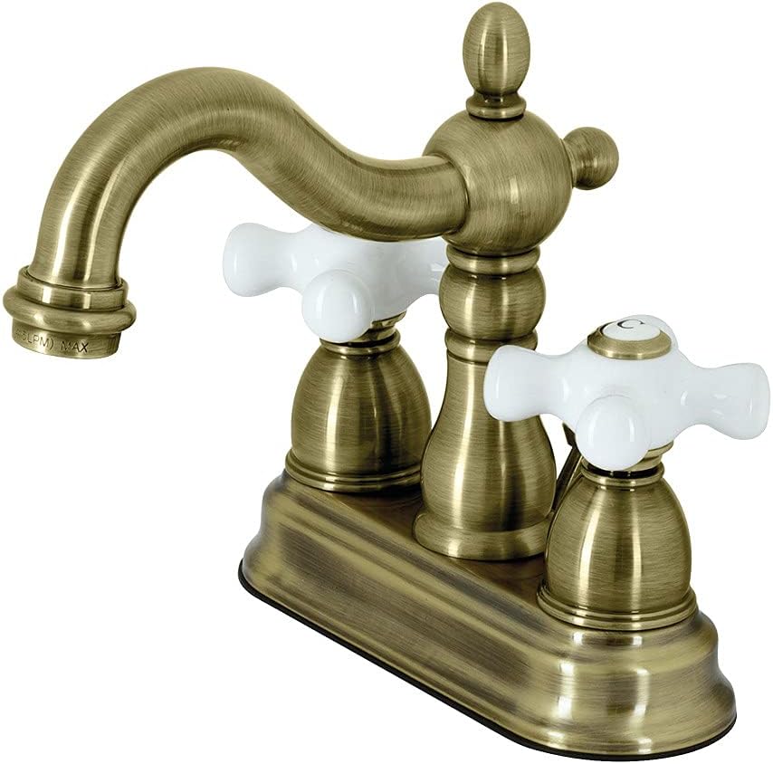 Kingston Brass KB1603PX 4 in. Centerset Bathroom Faucet, Antique Brass