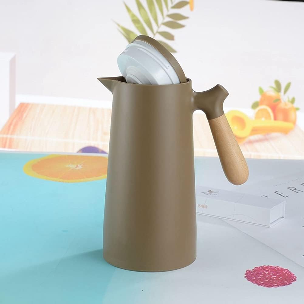 HBJWOV 1L Large Capacity Nordic Thermal Insulation Kettle Household Thermal Insulation Pot Glass Liner Hot Water Bottle(Gray)