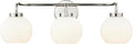 ML Lighting | Oprah Collection | 22403-PN | Indoor 3 Light Vanity in Polished Nickel with Opal Ribbed Glass Shade | Elegant and Versatile Design for Any Bathroom