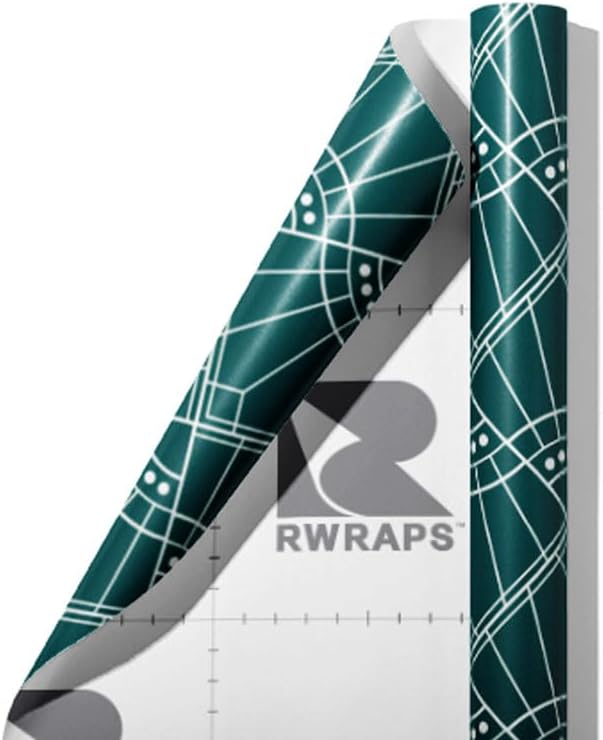 Rwraps Blue Art Deco Baseball Diamond Gloss Vinyl Film Wrap 59in x 12ft Vinyl Vehicle Car Film Sheet Roll