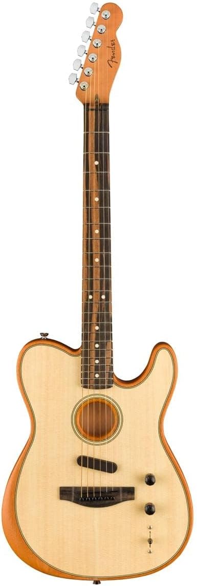 Fender American Acoustasonic Telecaster Acoustic Electric Guitar, with 2-Year Warranty, Natural, Ebony Fingerboard, with Gig Bag