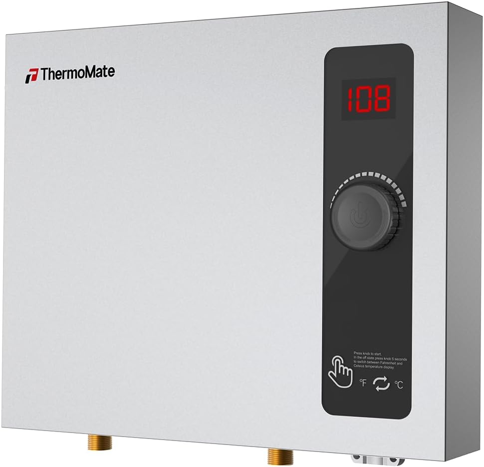 Tankless Water Heater Electric, ThermoMate 14kW 240 Volt On Demand Instant Hot Water Heater for 1-2 Fixtures, Max 3.4 GPM Self-Modulating, ETL Certified for Residential Indoor