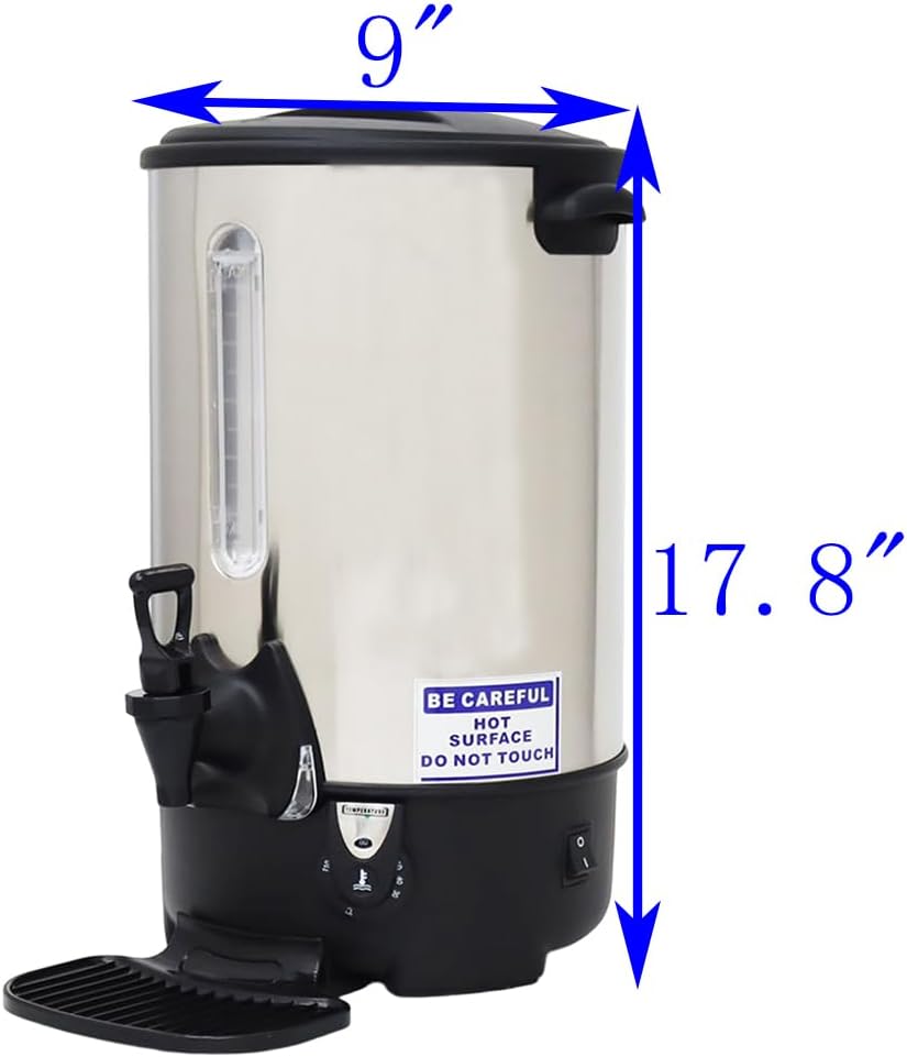 110V Stainless Steel Large Capacity Hot Water Dispenser Commercial Electric Water Boiler Office Kitchen Electric Kettle 9.7L