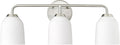 ML Lighting | Norah Collection | 22303-BN | 3 Light Vanity in Brushed Nickel Finish with Opal Ribbed Glass Shade | Versatile Design That adds High-End Texture and Elegance to Your Bathroom