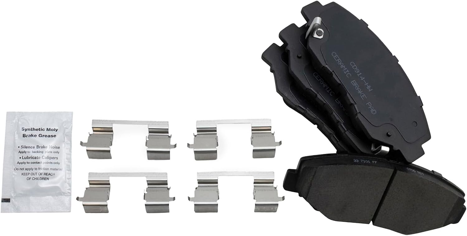TRQ Front and Rear Brake Pad and Rotor Set Ceramic Vented Solid Rotors Compatible with 2002-2004 Honda CR-V