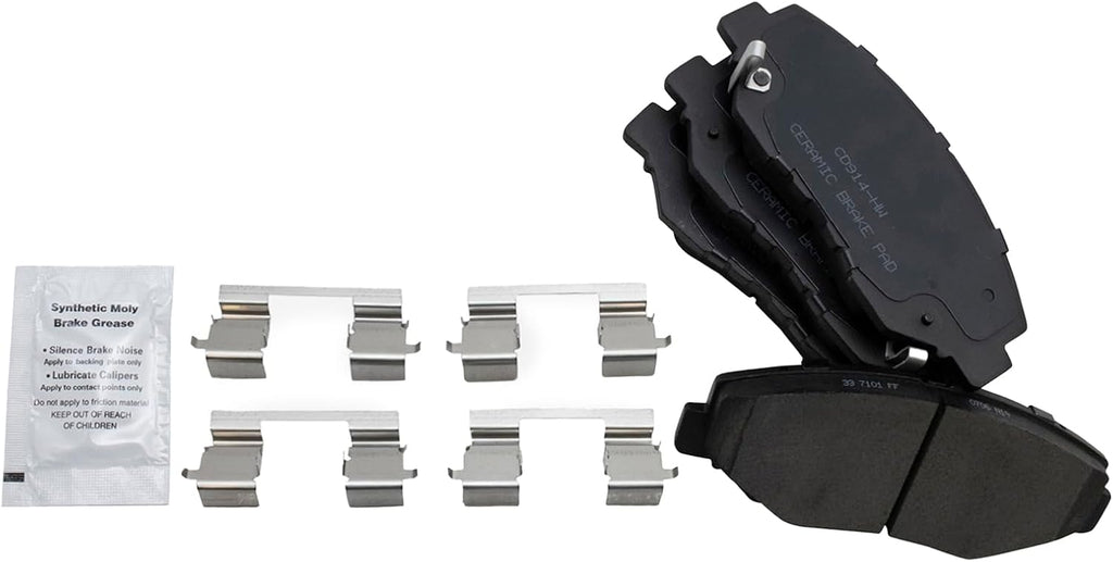 TRQ Front and Rear Brake Pad and Rotor Set Ceramic Vented Solid Rotors Compatible with 2008-2017 Honda Accord