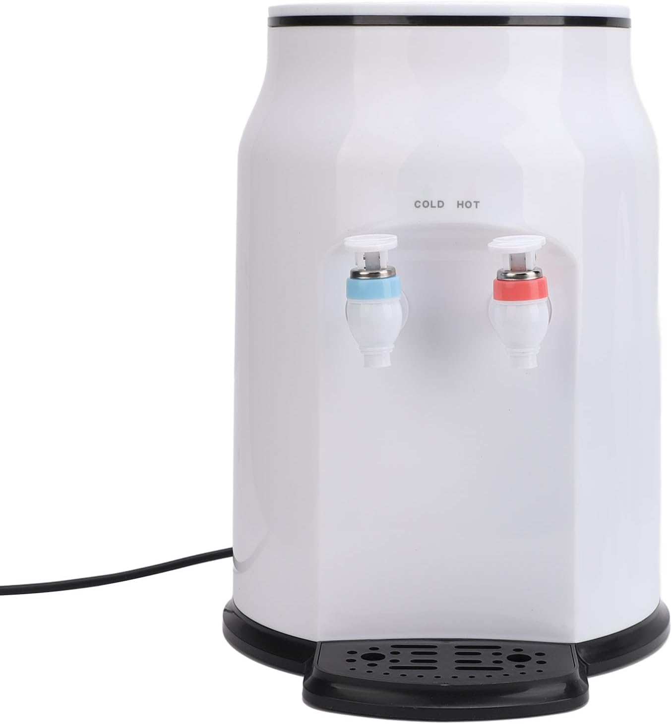 Top Loading Hot Cold Water Dispenser for Home Office White, 304 Stainless Steel Desktop Water Cooler Dispenser for Dormitory Bedroom