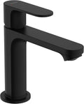 hansgrohe Rebris S Bathroom Faucet, 1 Hole, Single Handle, Bathroom Sink Faucet for Vanity with Pop-Up Drain Assembly, 1.2 GPM, Matte Black, 72517671