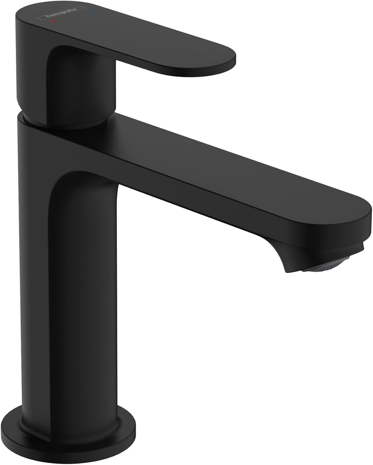 hansgrohe Rebris S Bathroom Faucet, 1 Hole, Single Handle, Bathroom Sink Faucet for Vanity with Pop-Up Drain Assembly, 1.2 GPM, Matte Black, 72517671