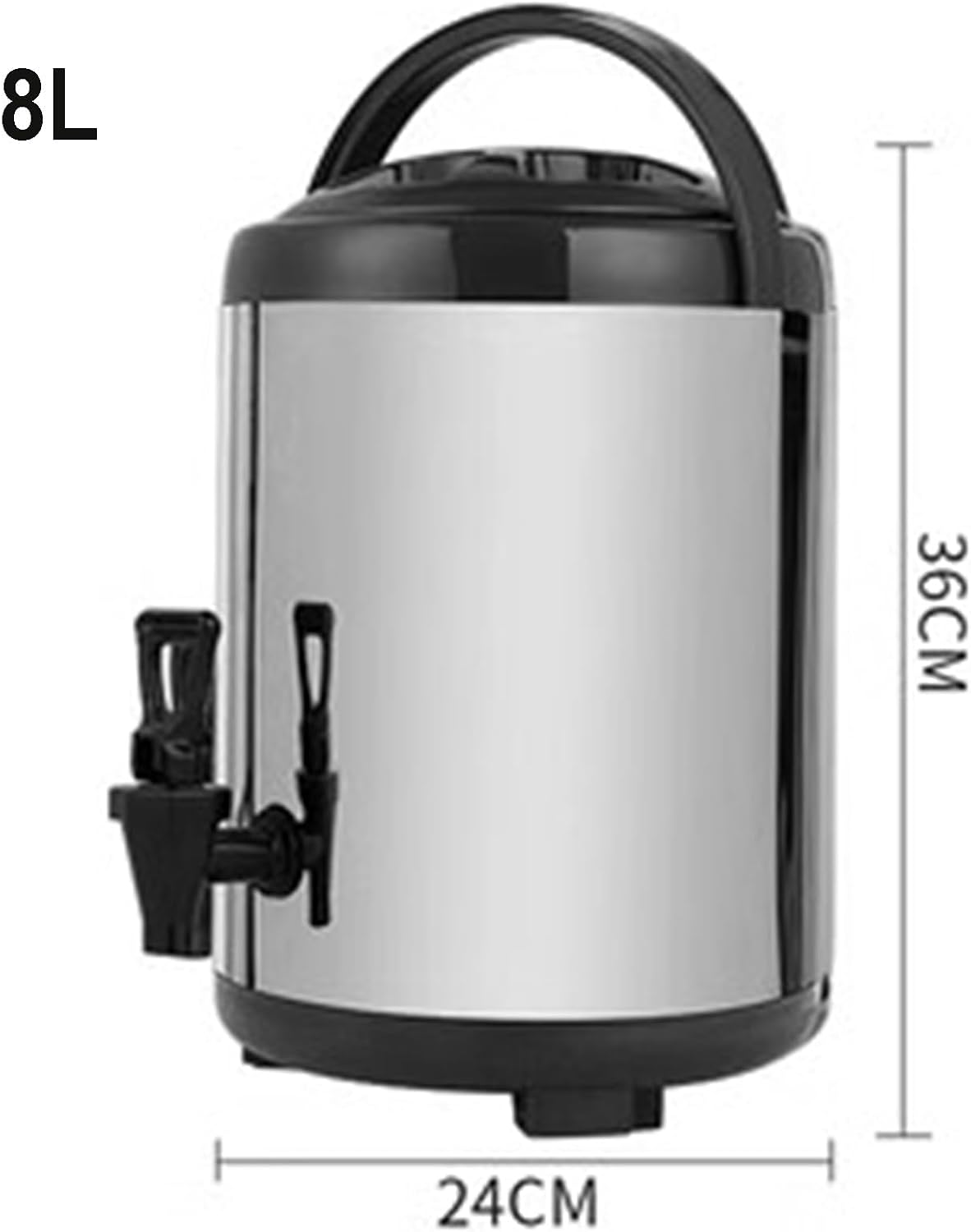 Stainless Steel Insulated Food Containers, Insulated Beverage Dispenser Hot Water Urn with Faucet Tea Dispenser for Catering (Red 8L)