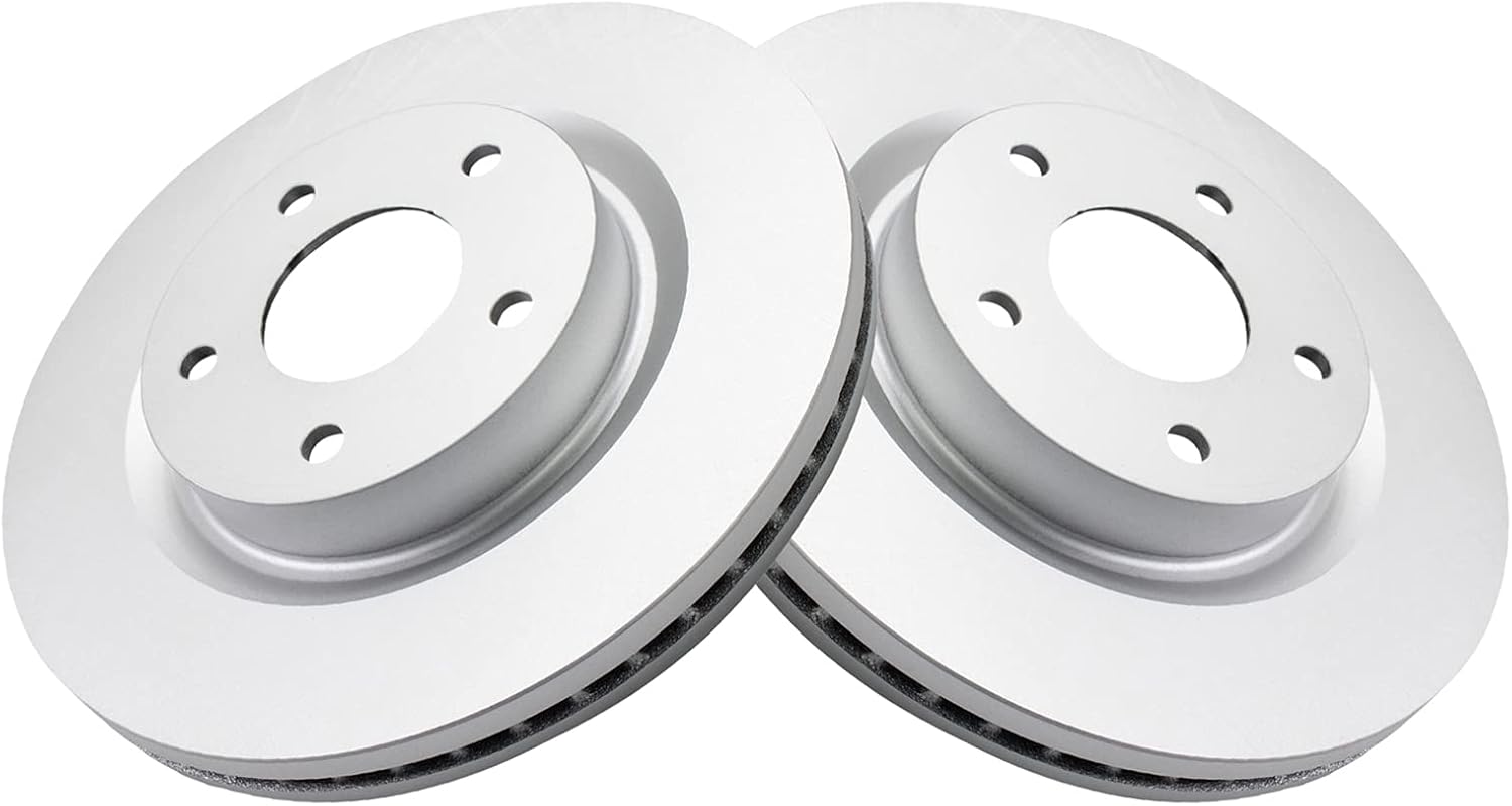 TRQ Front Ceramic Brake Pad and Rotor Set Coated Compatible with 2013-2023 Nissan Altima