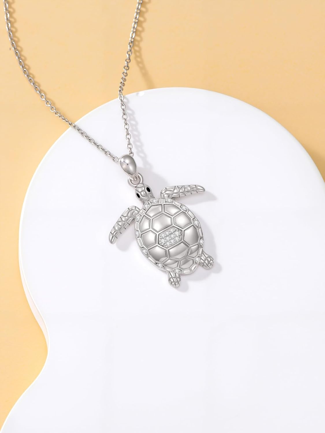 ZBA Natural Diamond Animal Necklaces for Women, 18k Gold Plated 925 Sterling Sliver Fine Jewelry Meaningful Gifts (Color F-G/Clarity I1-I2)