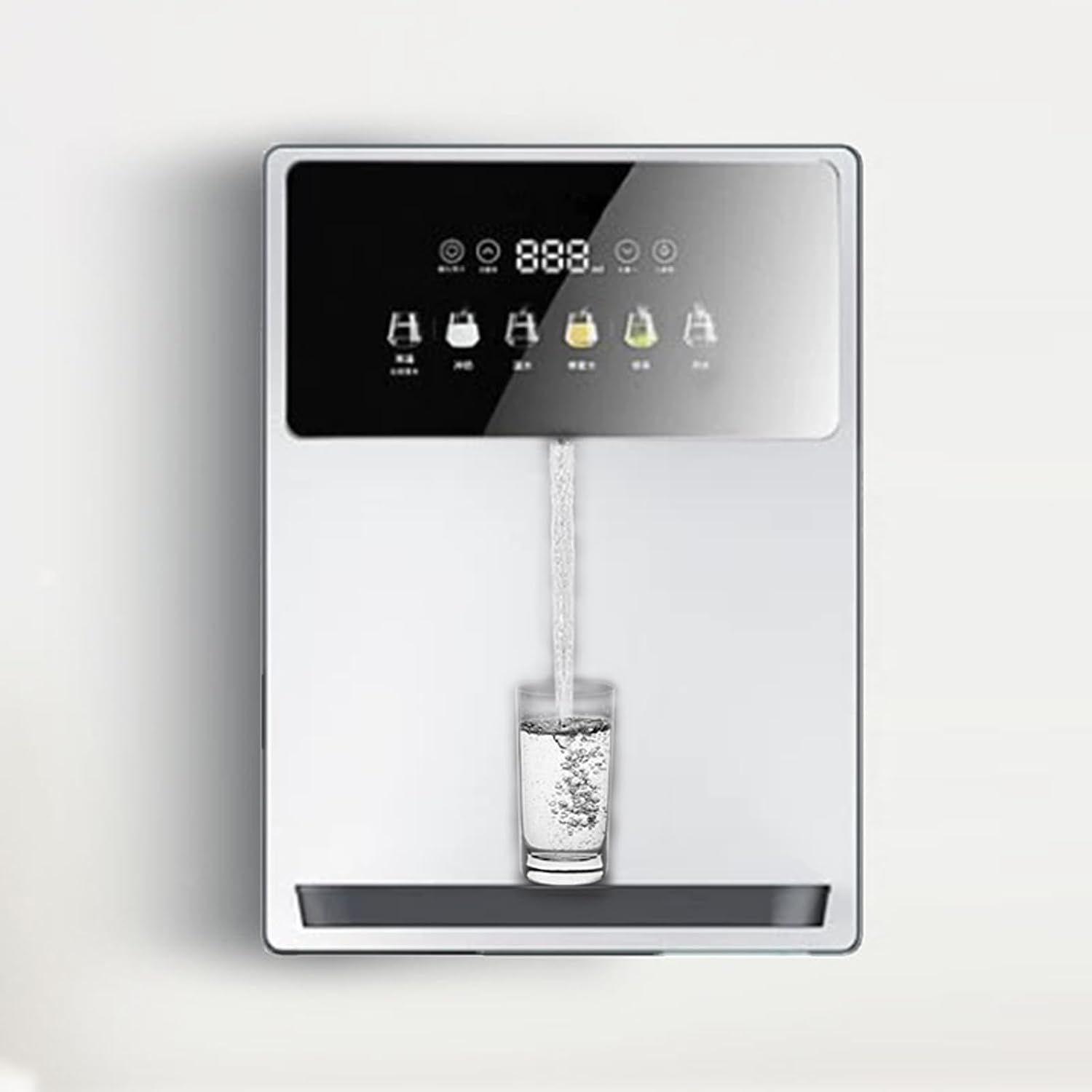 Wall Mounted Instant Heat Water Cooler Dispenser, Electric Countertop Hot Water Machine, LED Touchscreen with Child Lock, for Boba Tea Coffee Office Restaurant(White)