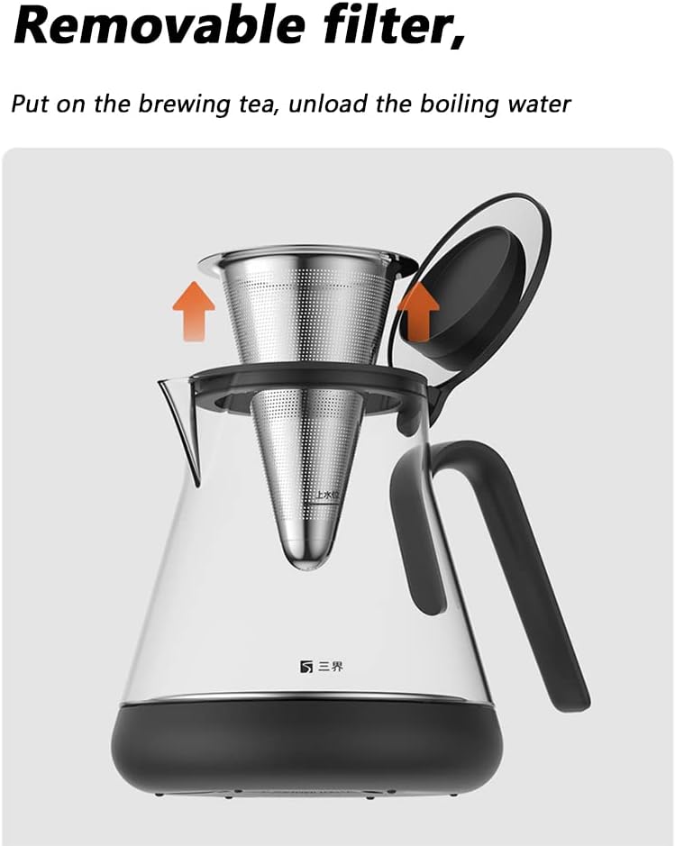 Glass Tea Maker, 500Ml Multi-Function Tea Kettle, Detachable Tea Maker, Hot Water High-Power Tea Heating Warmer,C1