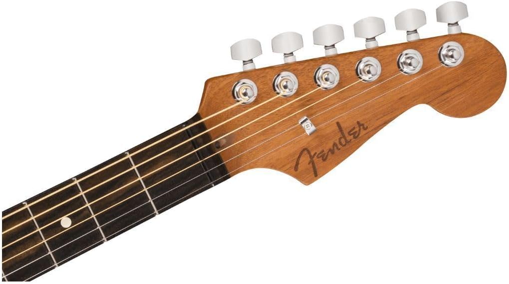 Fender American Acoustasonic Jazzmaster All-Mahogany Acoustic Electric Guitar, Bourbon Burst, Ebony Fingerboard, with Gig Bag