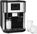 3-in-1 Portable Water Cooler Dispenser Built-in Ice Maker Countertop Crushed Ice Water Dispenser Multi-function for Home Office 34 * 45.5 * 45.5cm(Black)