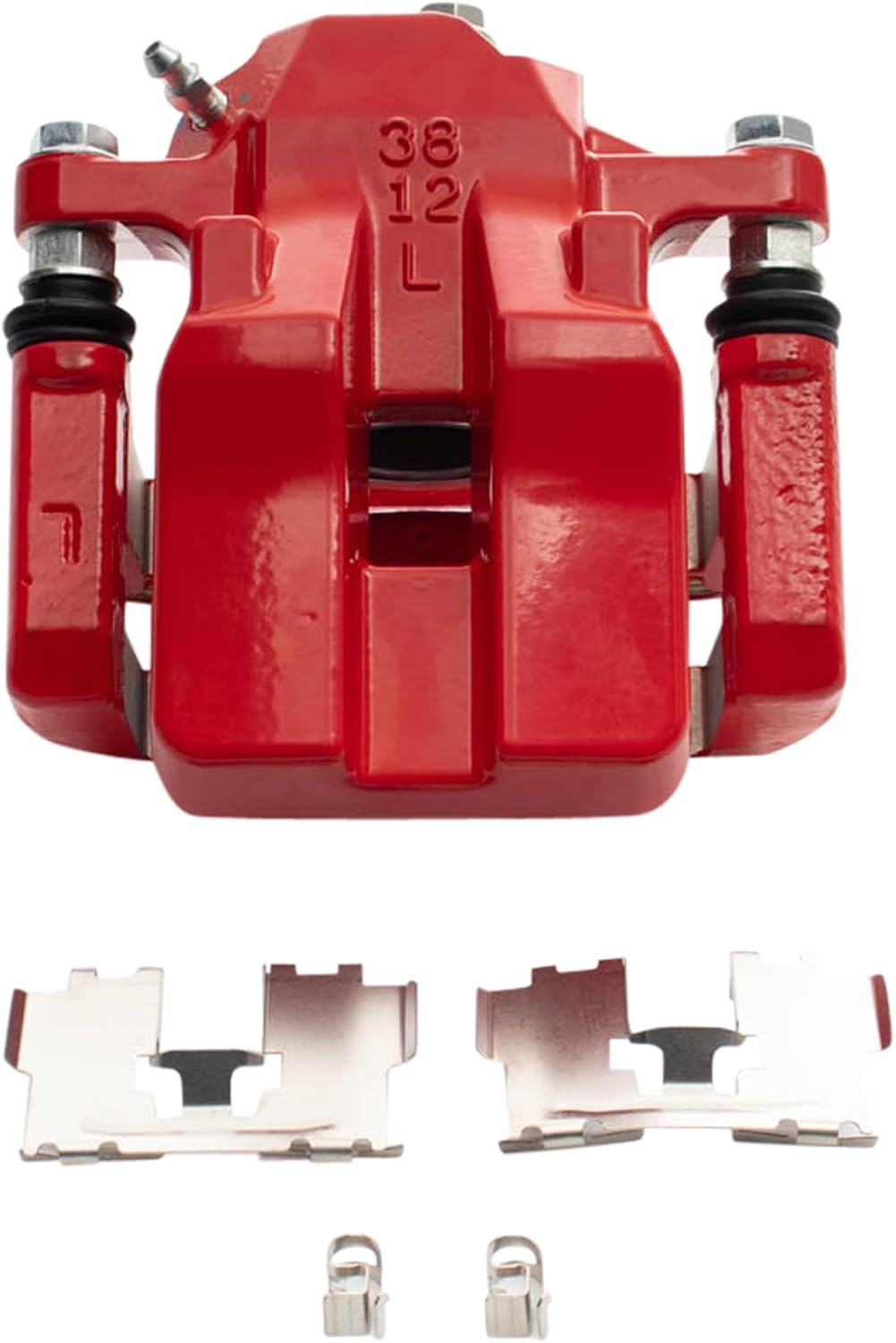 TRQ Performance Rear Brake Pad and Rotor Set Ceramic Slotted Drilled Coated Rotors Calipers Red Compatible with 2012-2018 Toyota RAV4