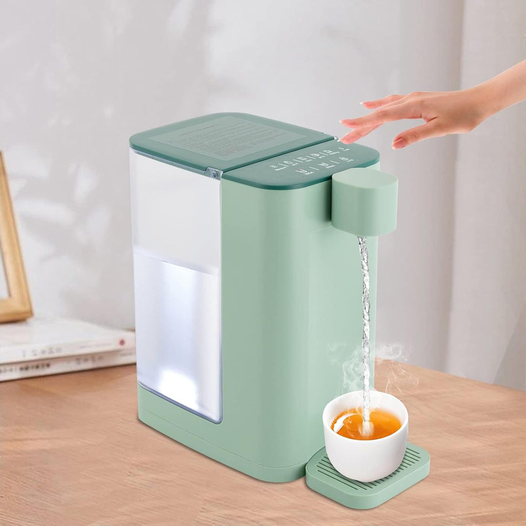 Instant Hot Water Dispenser, Countertop Water Dispenser System for Quick Heating & Outputting, Adjustable 5 Temperatures & 2 Water Outputs, 3L Water Tank Capacity,Green