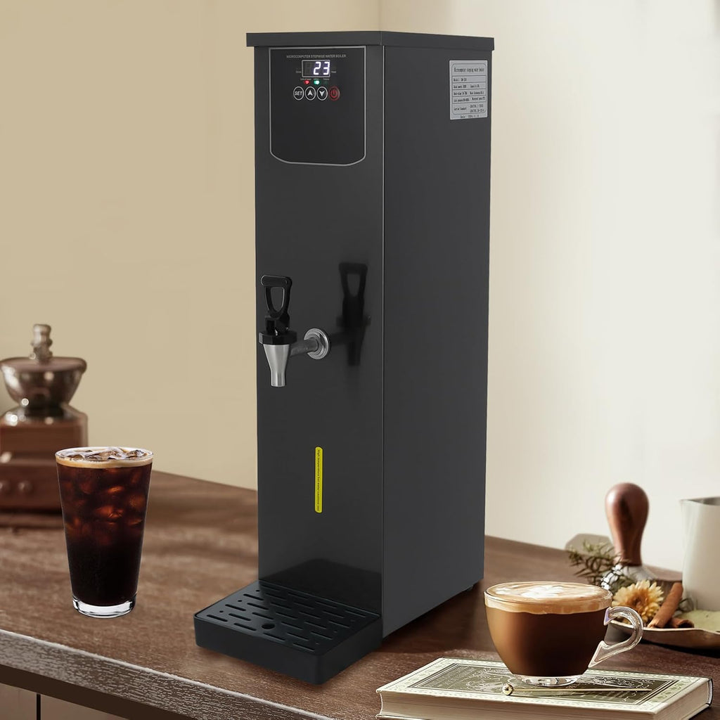 30L/7.93Gal Commercial Commercial Hot Water Boiler, Electric Countertop Dispenser, Step-heating Temperature Control 86°F-206°F, for Tea Coffee Office Restaurant, 3000W
