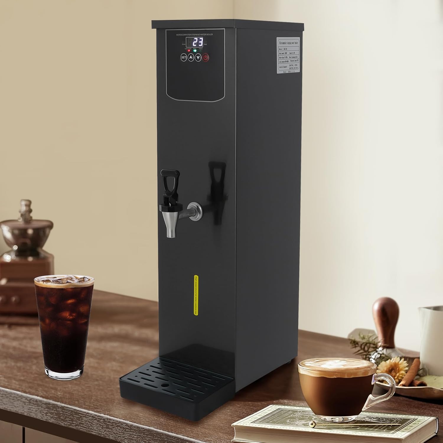 Hot Water Boiler Electric Large, 30l/8 Gallons Commercial Hot Water Boiler Large Capacity Electric Water Pot, 50l/H 3000w Commercial Hot Water Dispenser Insulated