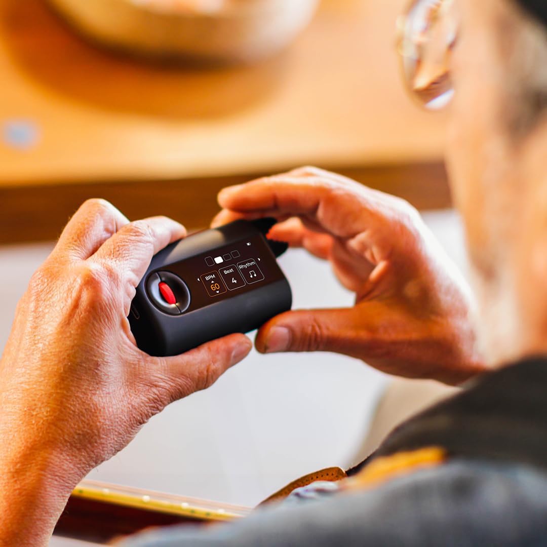 Roadie 4 Smart Automatic Guitar & Ukulele Tuner | 150+ Preset Tunings for Acoustic, Electric, 12-String Guitars, Banjo, Mandolin with Built-in Metronome, String Winder and Signature Power Bundle