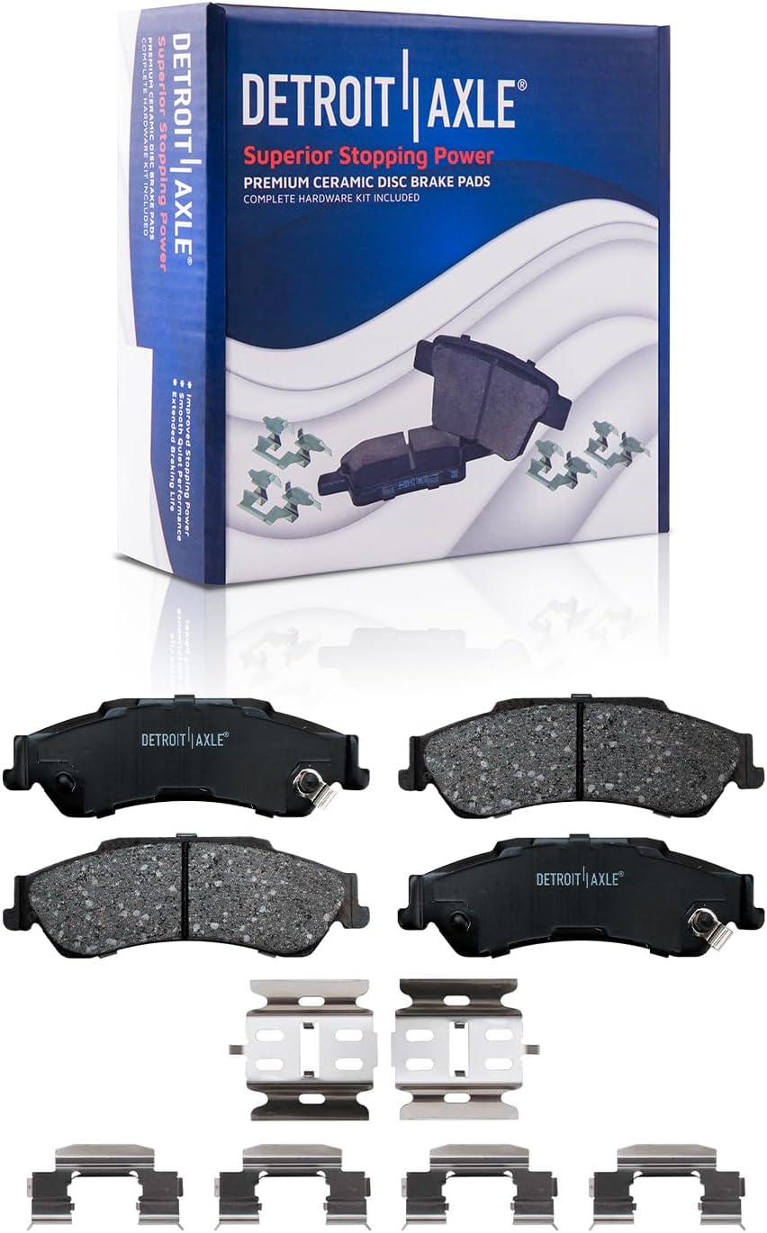 Detroit Axle - Rear Brake Kit for Chevrolet Blazer S10 GMC Jimmy Sonoma Isuzu Hombre Oldsmobile Bravada, Drilled & Slotted Brake Rotors Ceramic Brake Pads Brake Calipers Replacement