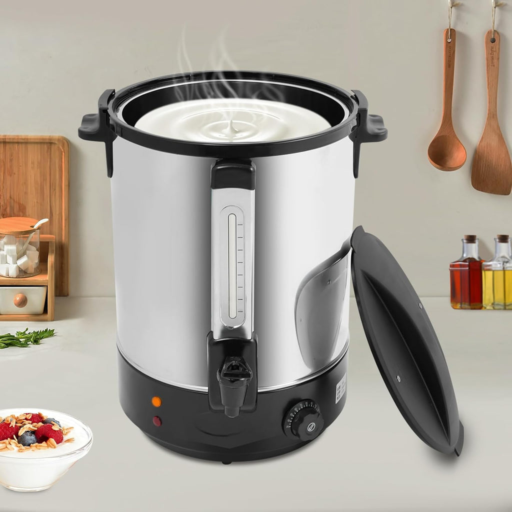 Hot Water Dispenser, Electric Heat Preservation Bucket, 86-230℉ Temp Adjustable Stainless Steel Coffee Maker Hot Water Beverage Dispenser, 5.07Gal Commercial Coffee Urn Water Boiler and Warmer