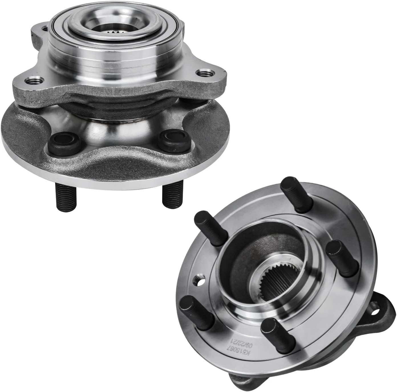 Detroit Axle - Front Brake Kit for 2010-2016 Land Rover LR4, 2010-2013 Range Rover Sport, Drilled & Slotted Brake Rotors Ceramic Brake Pads Wheel Bearing Hubs 2011 2012 Replacement