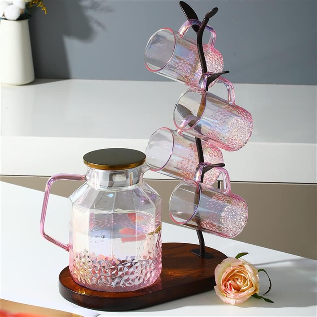 Symphony Pink Cold Kettle Household High Borosilicate Glass High Temperature Hot and Cold Kettle Water Cup Set
