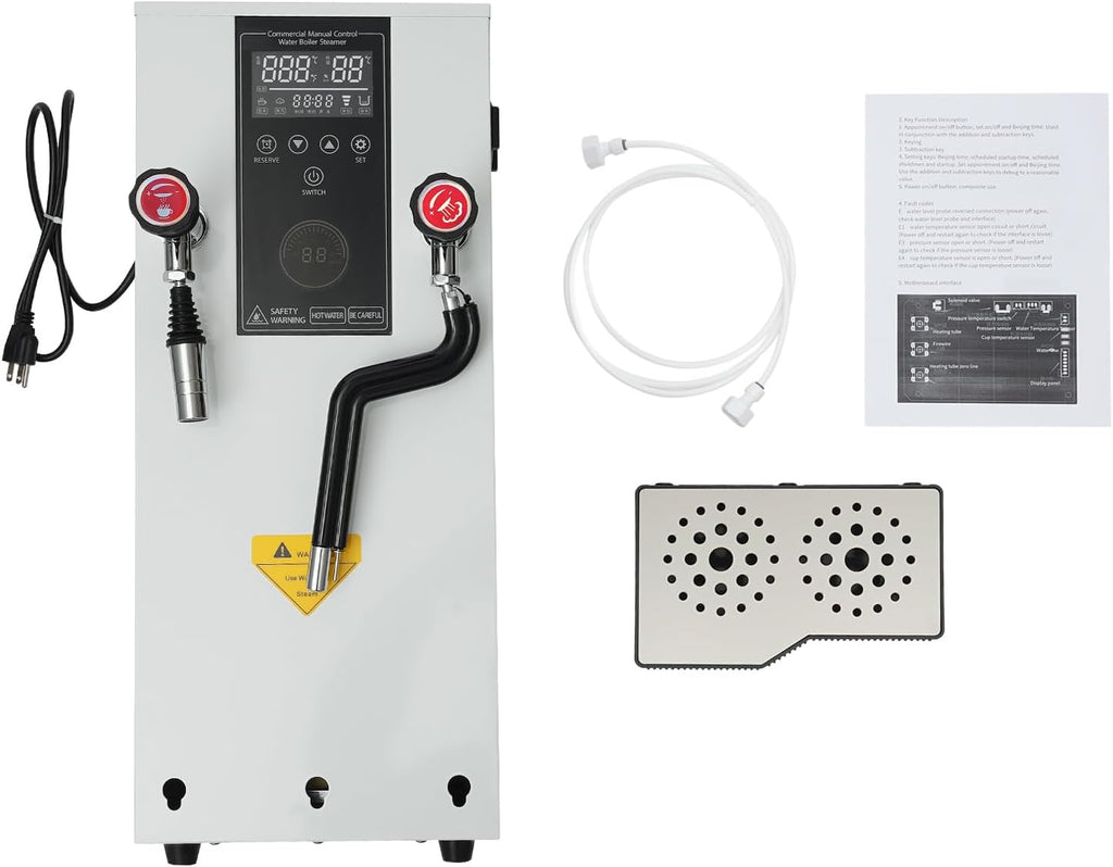 Step-Heating Commercial Hot Water Dispenser Countertop 3000W Fast Ready Water Boiler Machine Automatic 12L Water Boiler for Restaurant, Home, Office(12L,White)