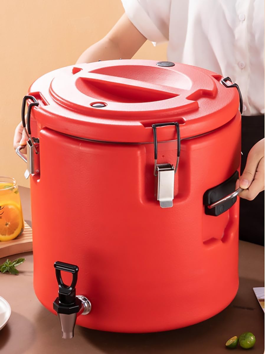 Commercial Thermal Insulation Large Container,Stainless Steel Hot Water Dispenser Coffee Urn, with Faucet for Restaurants, Soups, Durable & Convenient (Size:20L)