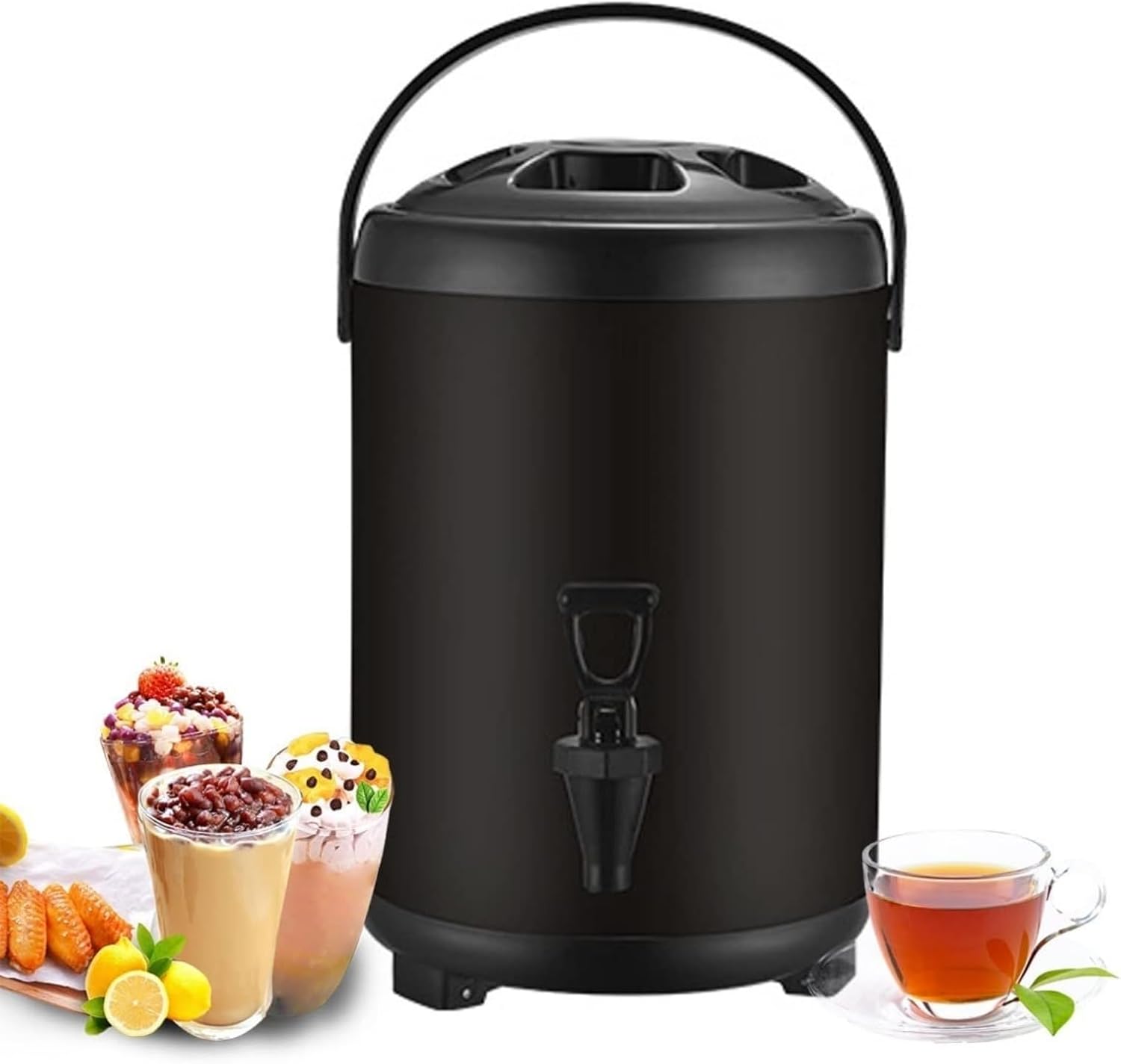 Stainless Steel Hot And Cold Water Dispenser 6L 8L 10L 12L Urn Boiler - Portable Large Capacity Sealing Teapot With Faucet For Catering, Office, Hotels, Party(D,10L)