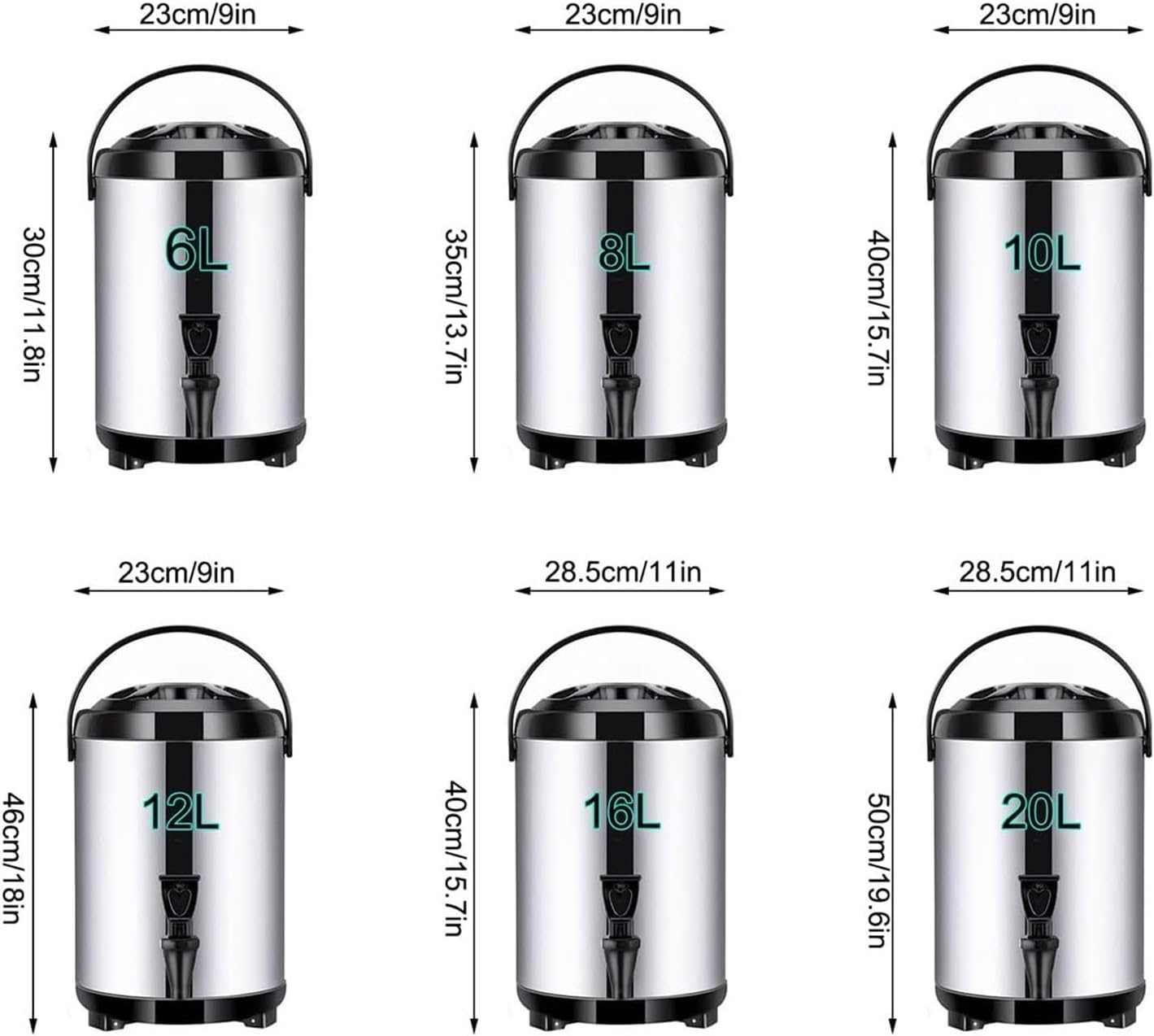 Catering Urn Hot Water Dispenser - Stainless Steel Insulated Bucket For Beverages And Milk Tea With Faucet(8L)