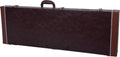 Crossrock Electric Guitar Case Fits Fender Telecaster and Stratocaster- Sponge Lining, Metal Feet, Storage Space -Brown (CRW600EBR)