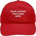 DISCOUNT PROMOS Custom Embroidered Polyester Baseball Caps Set of 6/12/24, Personalized Bulk Pack