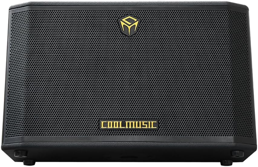 Coolmusic 300W Professional Acoustic Guitar Amp,Busking Amplifier PA System with 7 Inputs, Studio-Grade Reverb/Chorus/Delay/Tremolo/Phaser/Flanger, 3-Band EQ