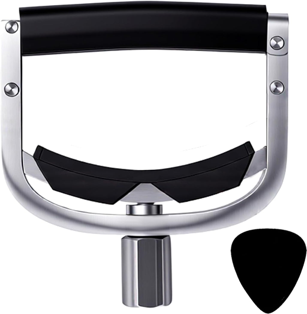 U-Shaped Guitar Capo 304 Stainless Steel | Professional Screw Adjustable Clamp for Acoustic, Electric, Classical Guitars & Bass | Fits 4-12 String & Banjo (9-16' Radius)