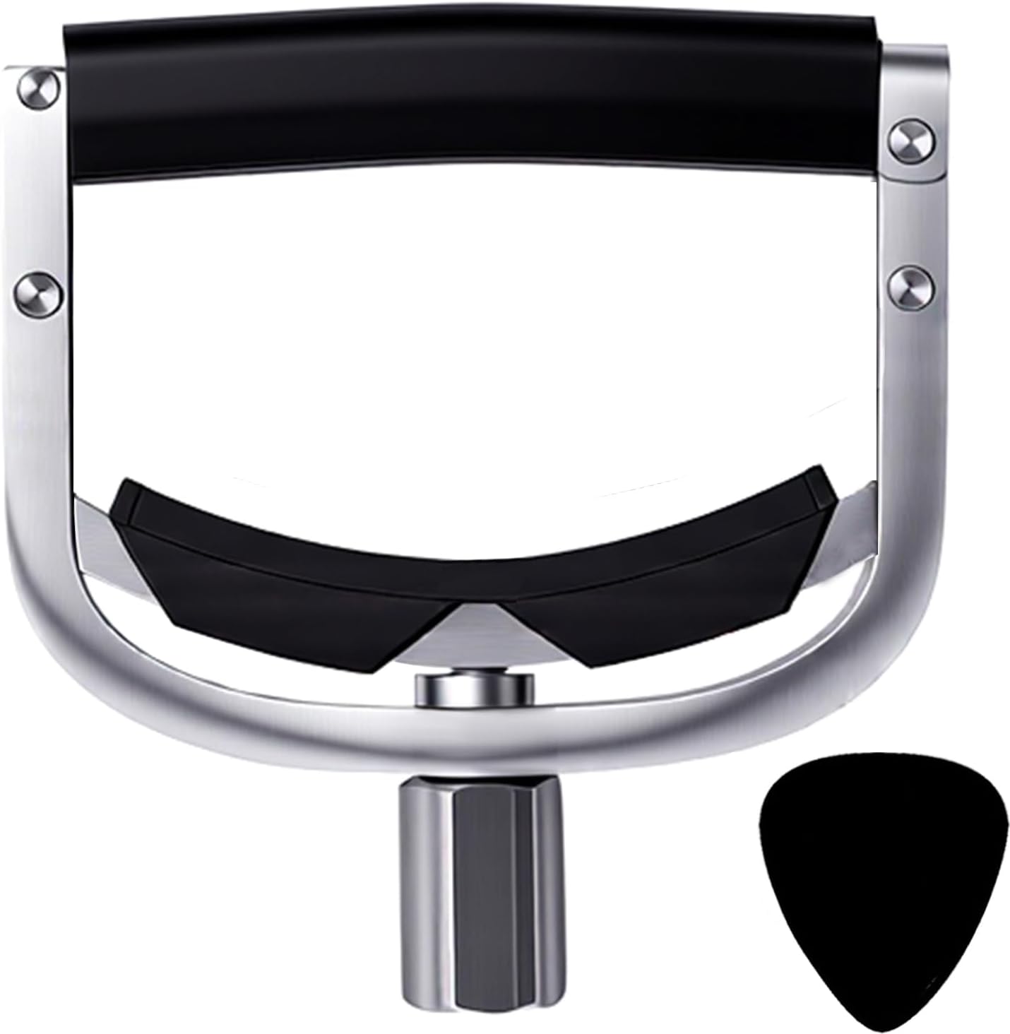 U-Shaped Guitar Capo 304 Stainless Steel | Professional Screw Adjustable Clamp for Acoustic, Electric, Classical Guitars & Bass | Fits 4-12 String & Banjo (9-16' Radius)