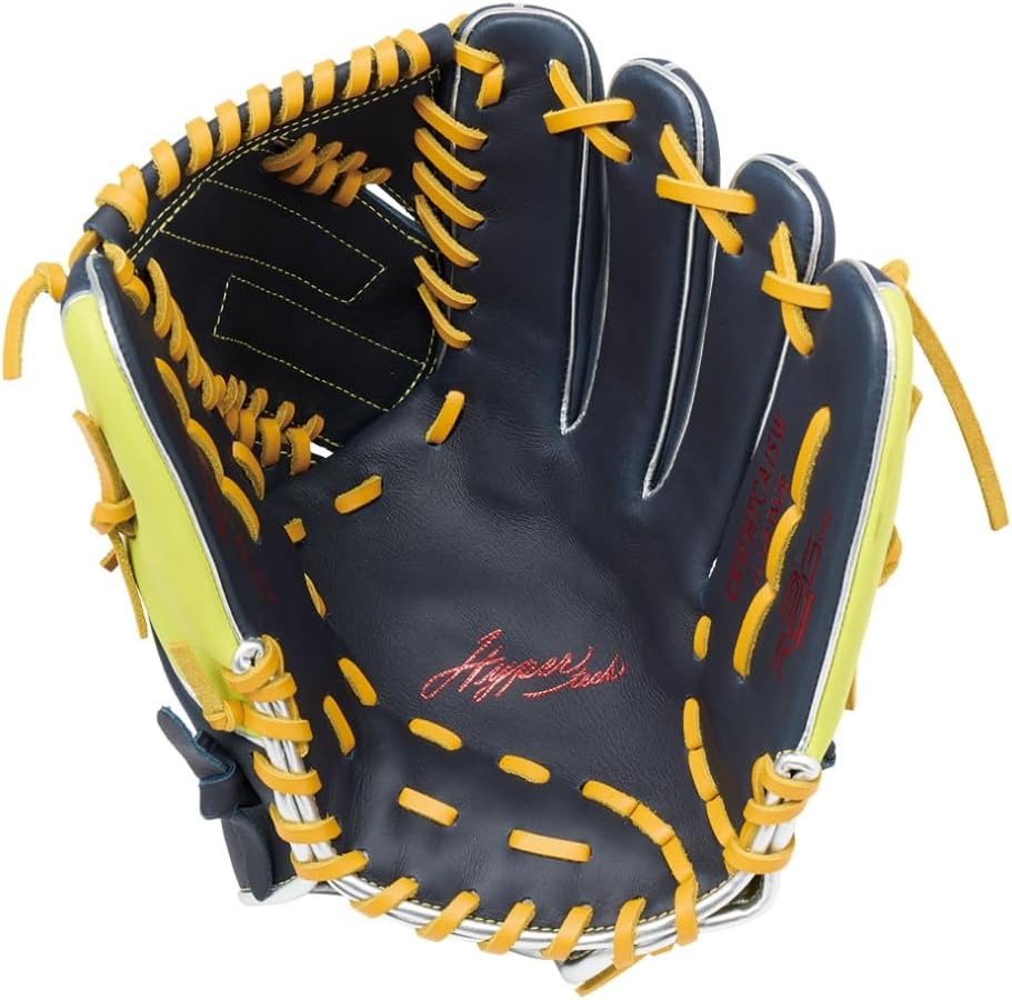 Rawlings Baseball Glove Soft Hyper TECH Color SYNC GR5FHTCA15W for Pitchers Navy/O Yellow 11.75 inch *for Right Throwing